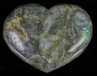 Flashy Polished Labradorite Heart - Madagascar #62950-1
